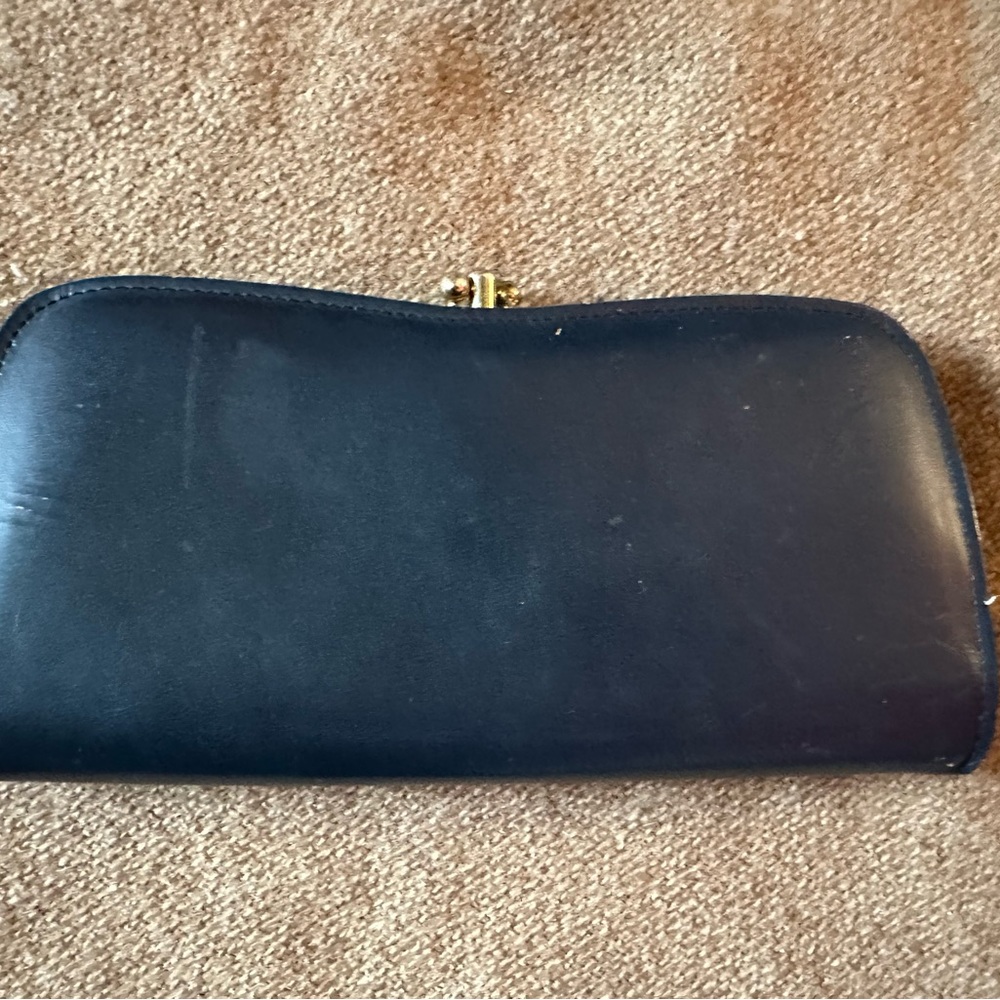 Amity Blue Leather Clutch Wallet